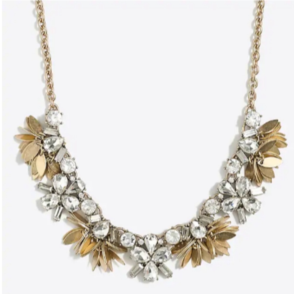 NWT J Crew Crystal and Gold Necklace